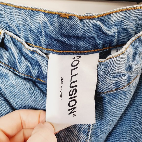 Collusion Jeans High Rise Dad Baggy Vintage Fit Blue 14(plus size) - Picture 8 of 13